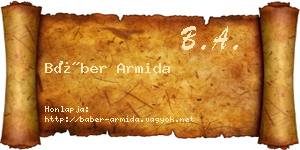 Báber Armida névjegykártya